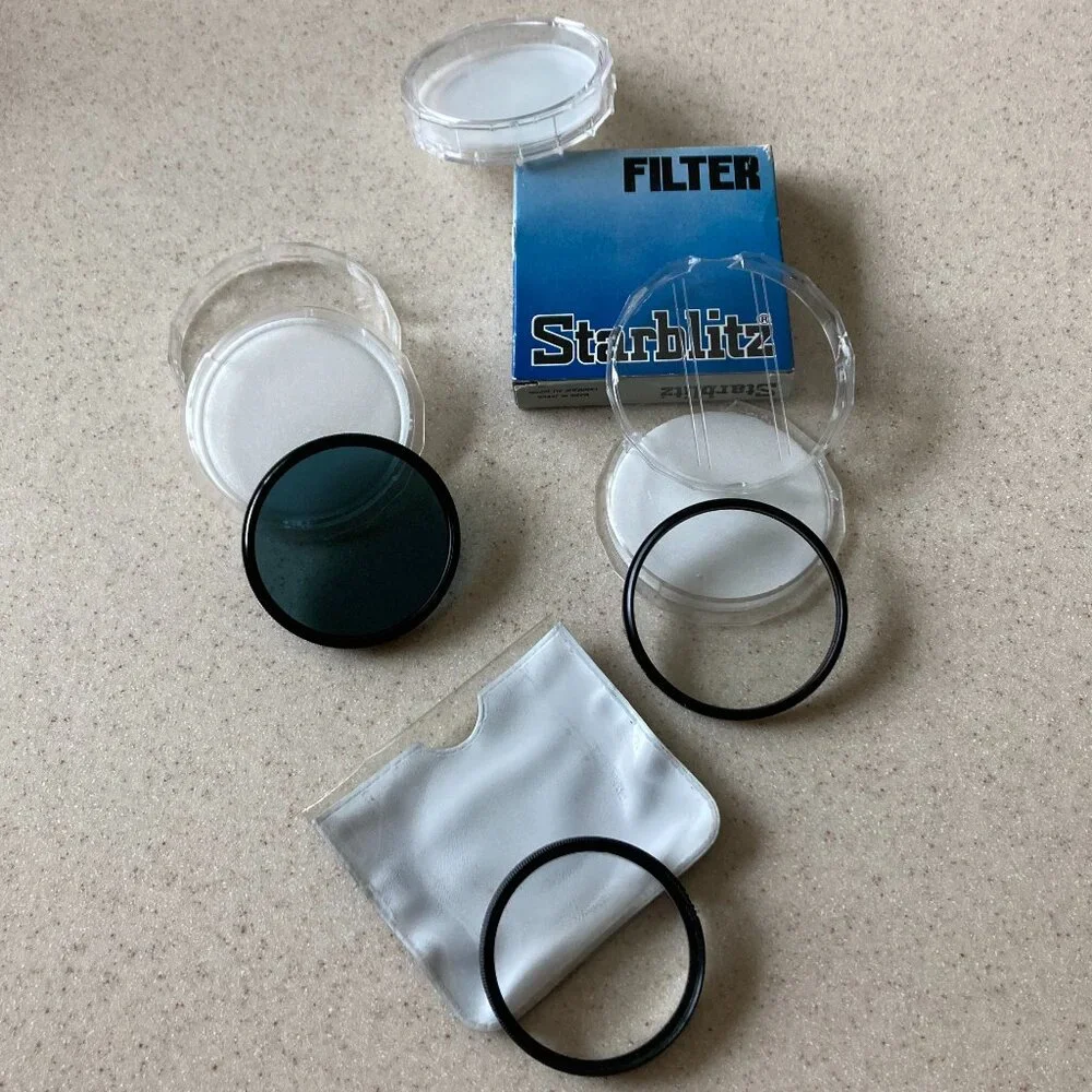 Vintage Camera Filter Lot: Rolev, Popular Polar, Starblitz - 52 58 mm